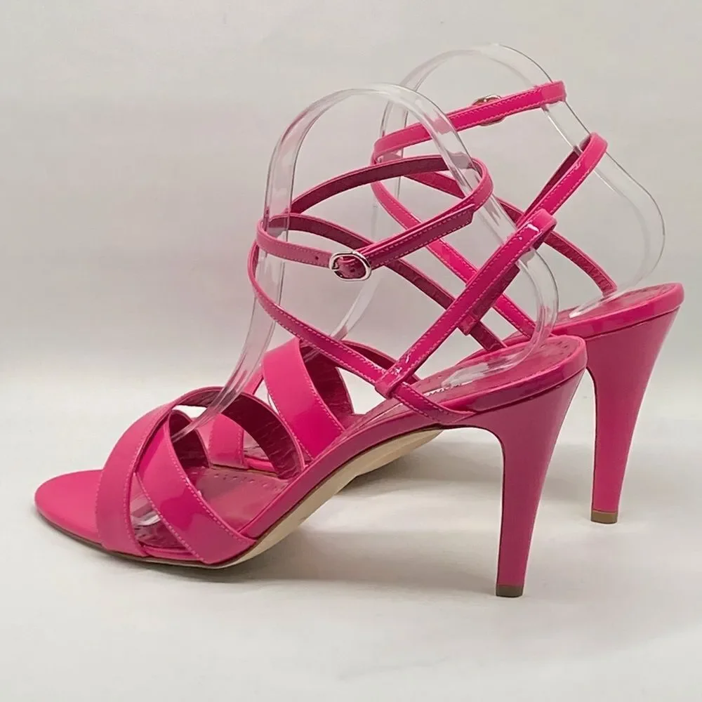 Manolo Blahnik Tormentas 90MM Patent Leather Ankle-Wrap Sandals size 41 - Picture 8 of 12